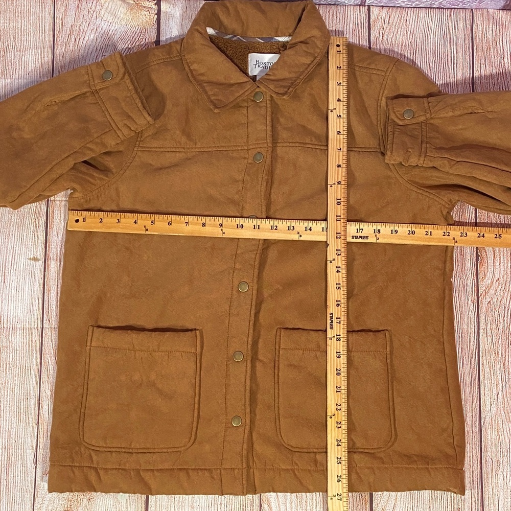 Boston Traders Sherpa Jacket Mens M Brown Fleece Lined Button Coat - Picture 7 of 10